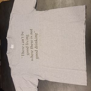 Custom print Ben Franklin quote graphic T-shirt grey XL